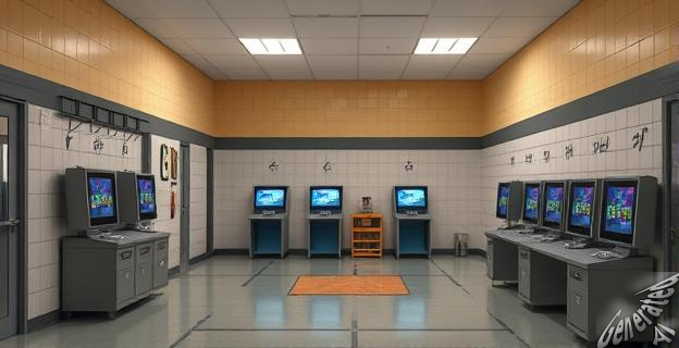 Imagen de un centro de internamiento de menores con consolas de videojuegos y comida a domicilio