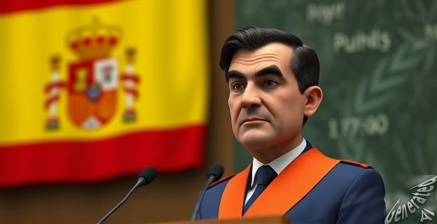 El Rey Felipe VI hablando en la Asamblea General de la ONU con una bandera de España al fondo y una expresión seria en su rostro.