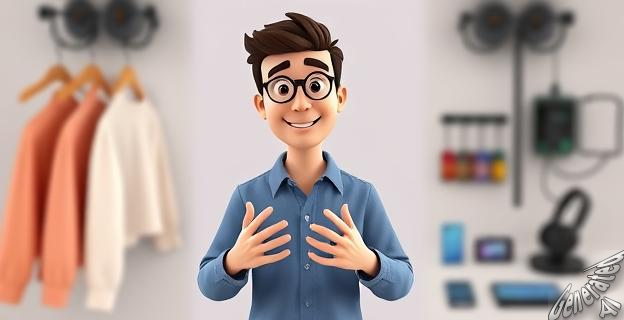 Una imagen de una persona dando consejos sobre vestimenta y poses para una cita, con un fondo de audios y dispositivos móviles.