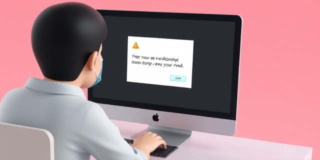 Una imagen de una persona intentando acceder a una página web en un ordenador, con un mensaje de error en la pantalla