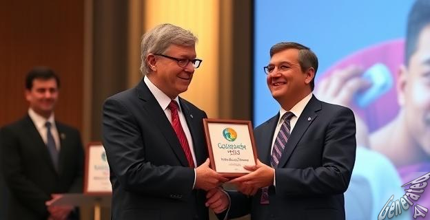 Imagen de Bill Gates entregando el premio Global Goalkeeper 2025 a Pedro Sánchez en un evento en Nueva York
