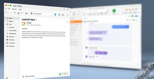 Un correo electrónico en una bandeja de entrada con una ventana de ChatGPT abierta en el fondo, mostrando un gráfico de flujo de datos filtrados