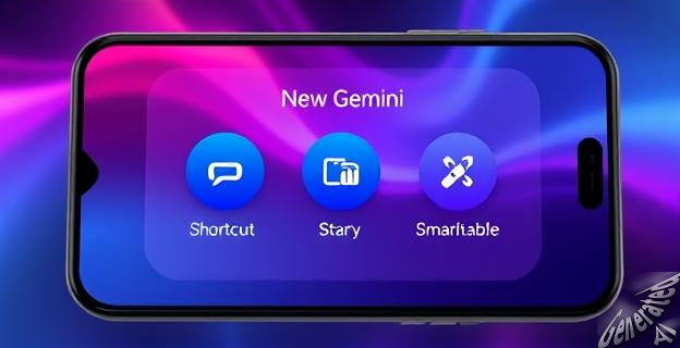 Una captura de pantalla de la nueva interfaz de la aplicación de Gemini con los tres botones de acceso directo 