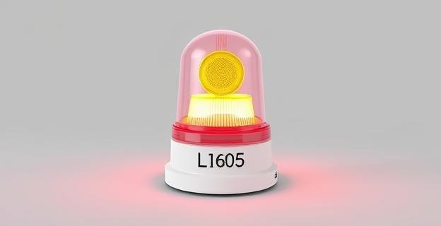 Imagen de una baliza V16 homologada con código LCOE visible en su carcasa, sobre fondo neutro