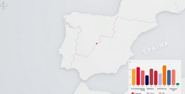 Imagen de un mapa de España con Cataluña resaltada y gráficos de barras mostrando estadísticas de delincuencia