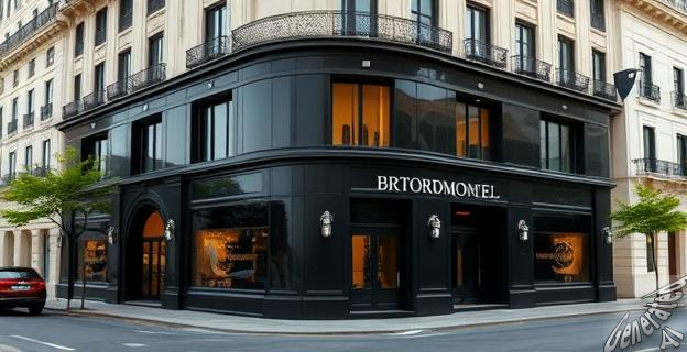 Un prostíbulo de lujo en el Paseo de la Castellana con una fachada negra y ventanales tintados