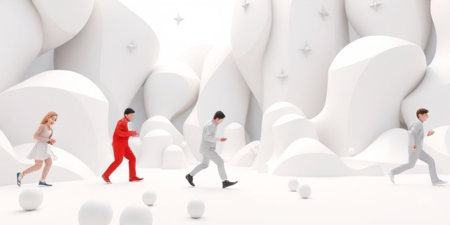 Una ilustración conceptual y satírica. Un reloj de arena gigante donde la parte superior está llena de jóvenes y la inferior de personas mayores con trajes de oficina y cascos de construcción, pero algunas personas mayores están escalando hacia arriba para volver a trabajar. Estilo editorial moderno, colores contrastados, fondo minimalista.