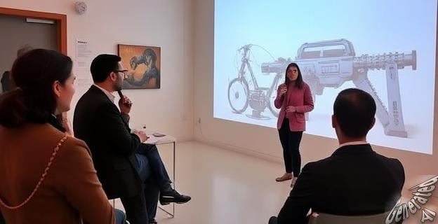 Imagen de Lluís Nacenta disertando sobre arte y tecnología en Centro Cultural de España en Buenos Aires