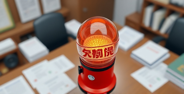 Una imagen que represente una baliza de tráfico con un sello de 