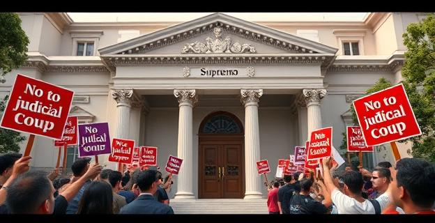 Imagen de un edificio judicial con un letrero que pone 