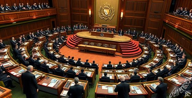 Imagen de un pleno en el Congreso de los Diputados con diputados del PP y otros partidos políticos votando en contra del decreto antiapagones