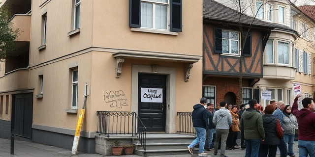 Una imagen de una casa okupada con un letrero que dice 