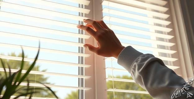 Una persona bajando las persianas de su hogar en un día soleado