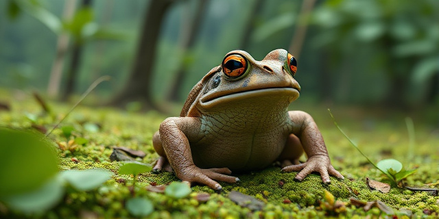 Un sapo en peligro de extinción en su hábitat natural, rodeado de bosques húmedos de montaña y zonas de páramo