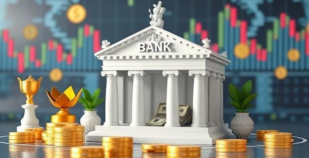 Una cuenta bancaria en Singapur con una gran cantidad de dinero en efectivo, rodeada de símbolos de riqueza y lujo, con un fondo de gráficos financieros y tecnología de blockchain.