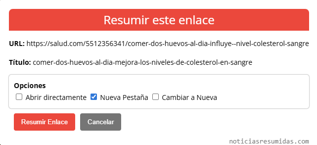 Popup de la extensión de Chrome con opciones